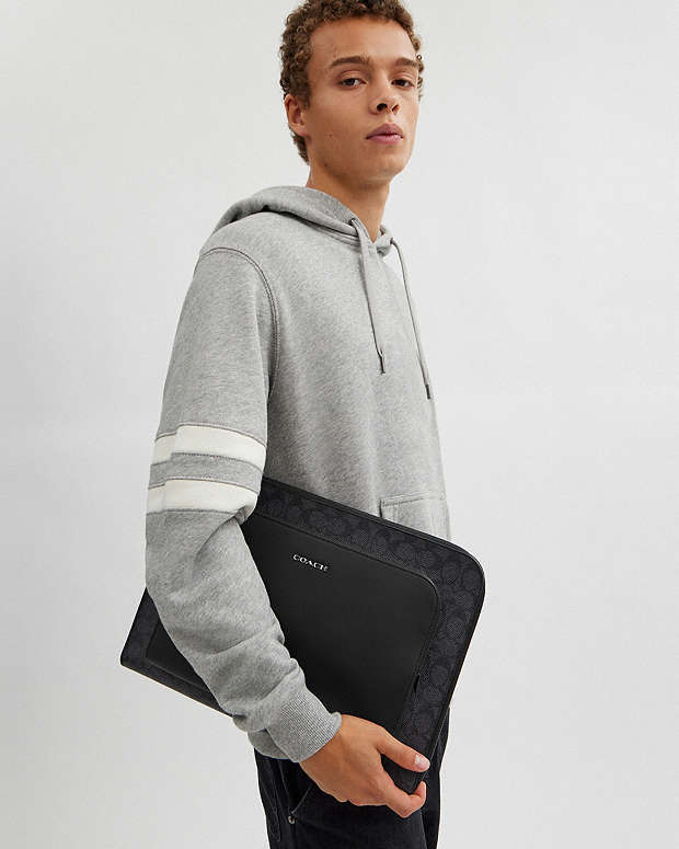 Ethan Portfolio In Signature Canvas Signature Canvas-Gunmetal-Charcoal-Black Signature Canvas-Gunmetal-Charcoal-Black