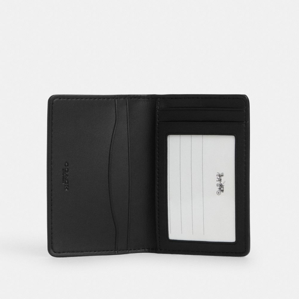 Coach ID Wallet In Signature Canvas Charcoal/Black