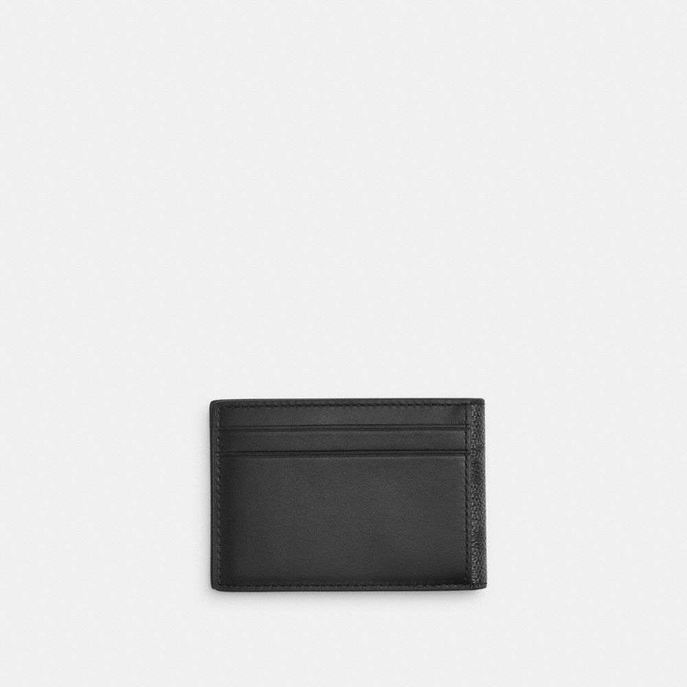 Coach Compact Billfold Wallet In Signature Canvas Charcoal