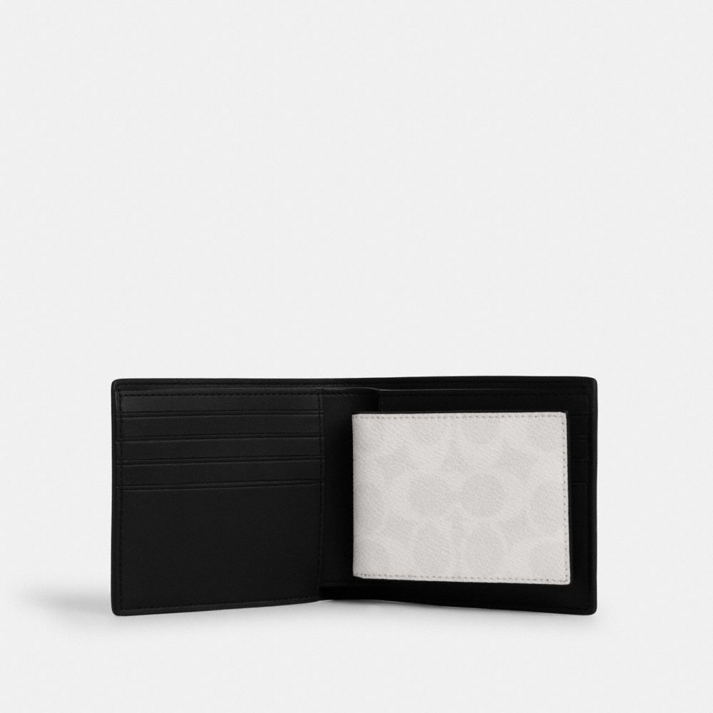 Coach 3 In 1 Wallet In Signature Canvas Chalk & Black