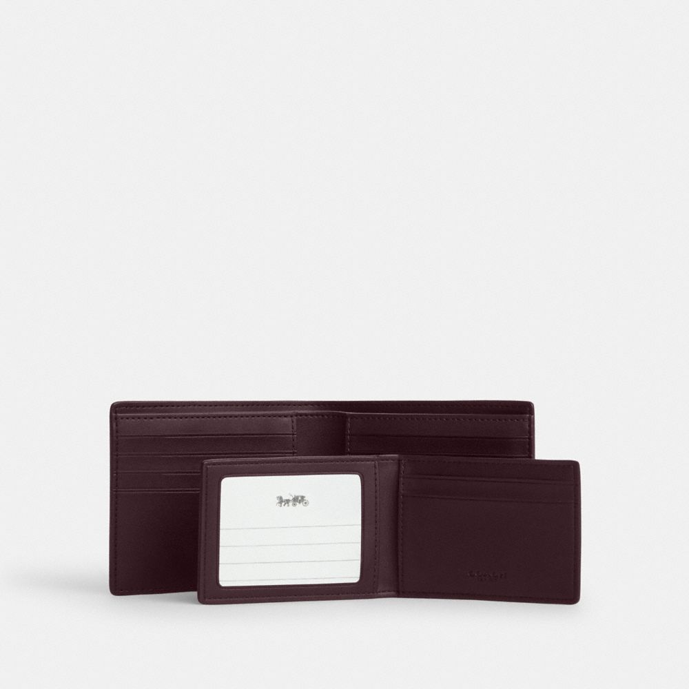 Coach 3-In-1 Wallet In Signature Canvas Black Currant