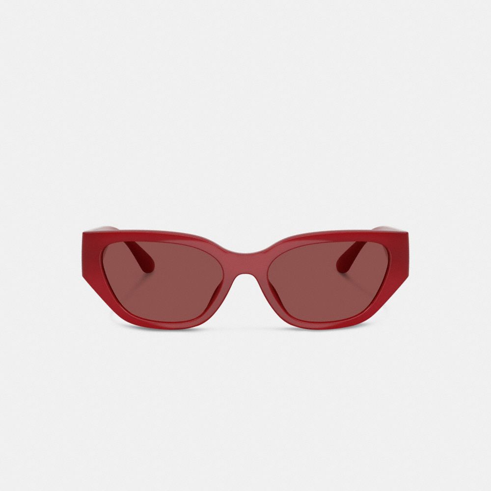 Coach Geometric Cat Eye Sunglasses Red