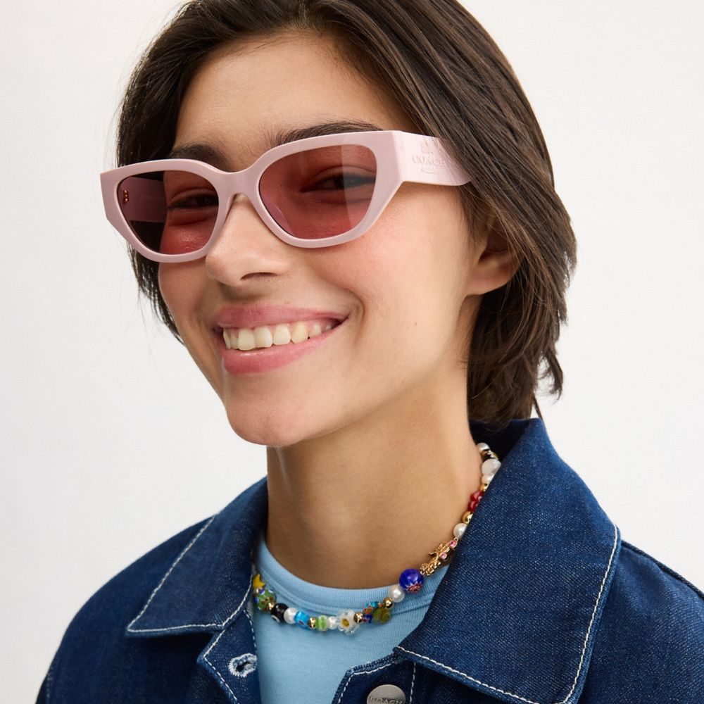 Coach Geometric Cat Eye Sunglasses Soft Pink