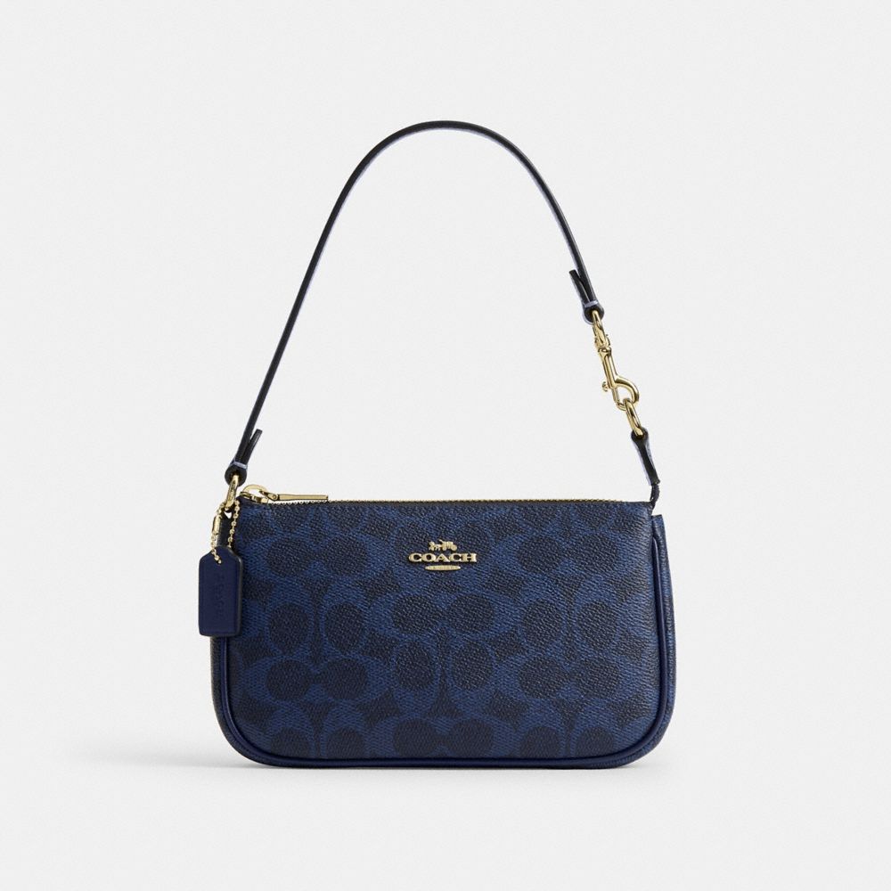 Coach Nolita 19 In Signature Canvas Gold/Navy