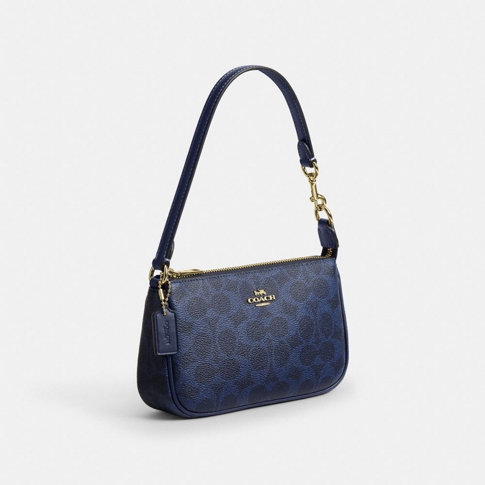 Coach Nolita 19 In Signature Canvas Gold/Navy
