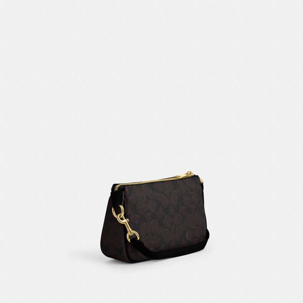 Coach Nolita 19 In Signature Canvas Gold Walnut Black