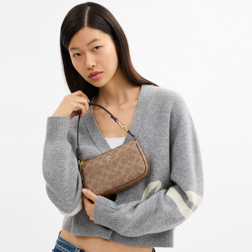 Coach Nolita 19 In Signature Canvas Gold Tan Brown
