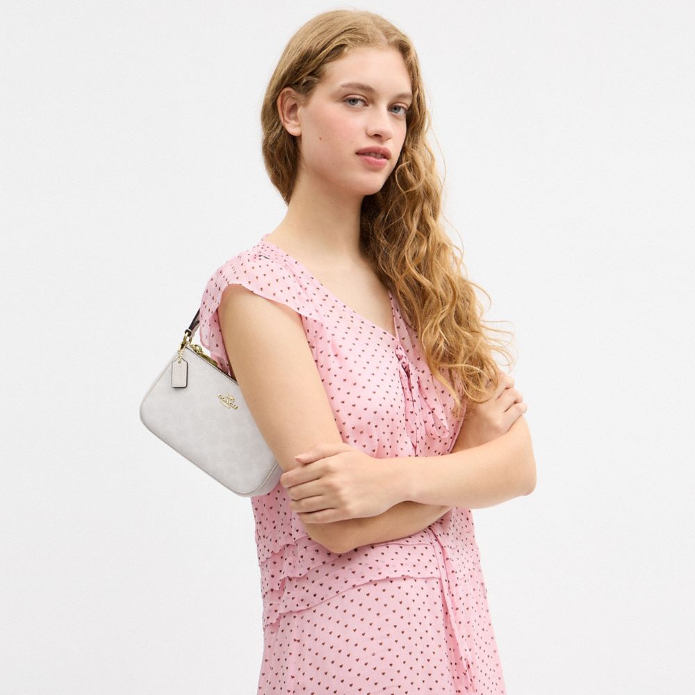 Coach Nolita 19 In Signature Canvas Gold White Chalk