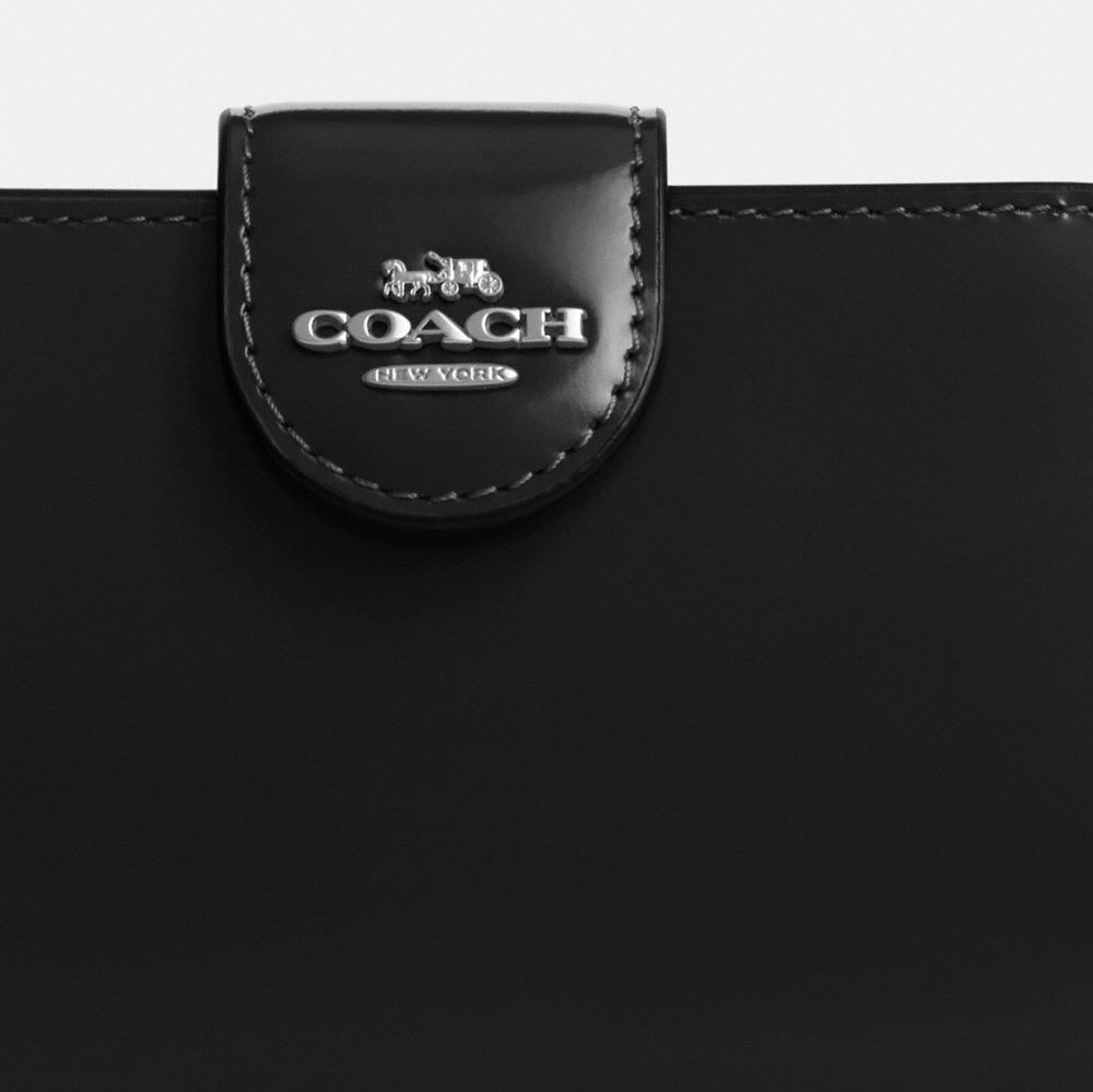 Coach Medium Corner Zip Wallet Silver
