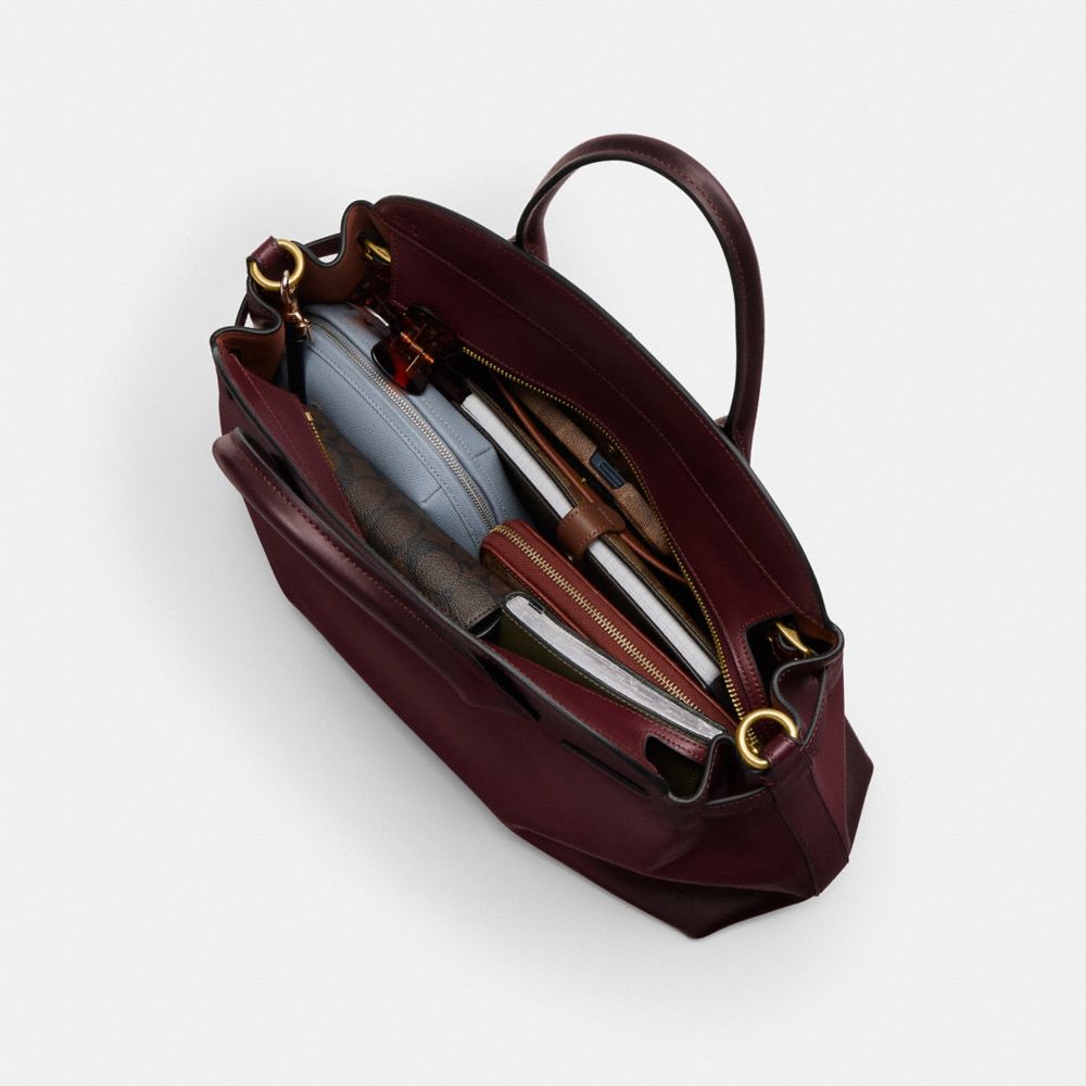 Coach Soft Empire Carryall Bag 40 Brass Merlot