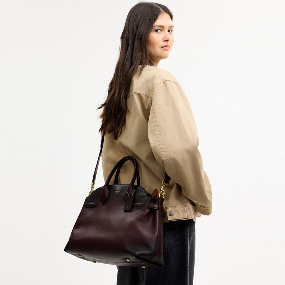 Coach Soft Empire Carryall Bag 40 Brass Merlot