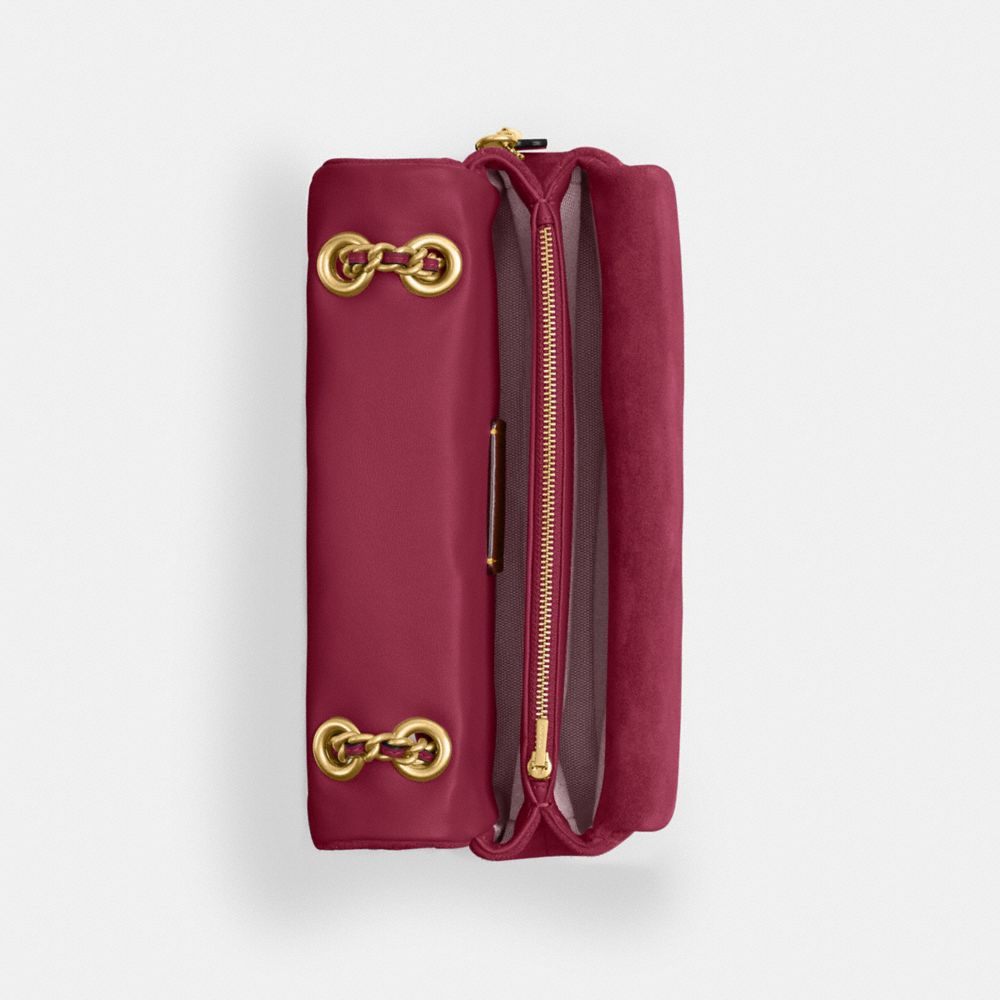 Coach Tabby Shoulder Bag 26 With Quilting Brass Dark Fuchsia