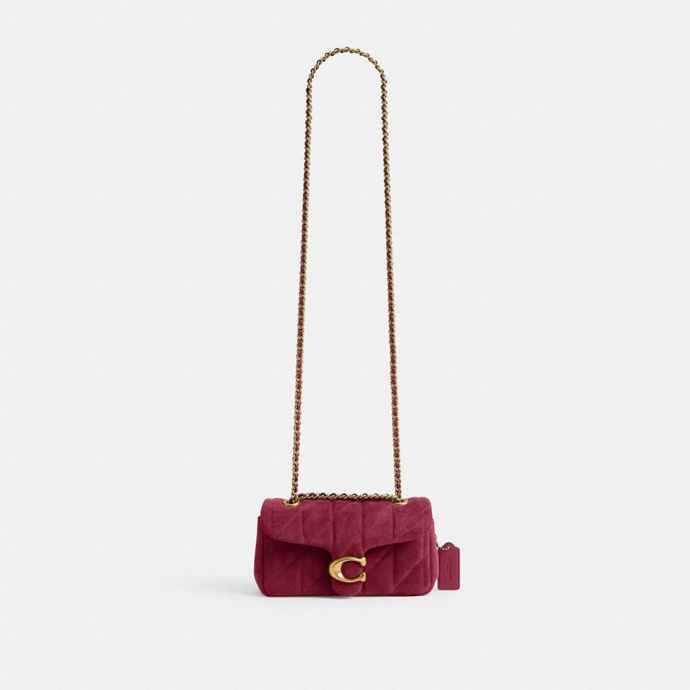 Coach Tabby Shoulder Bag 20 With Quilting Brass Dark Fuchsia