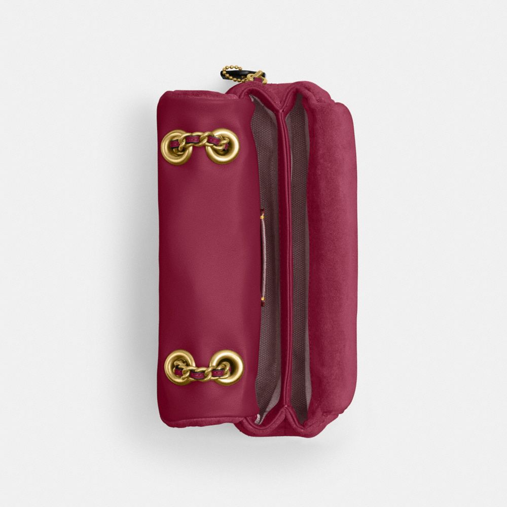Coach Tabby Shoulder Bag 20 With Quilting Brass Dark Fuchsia