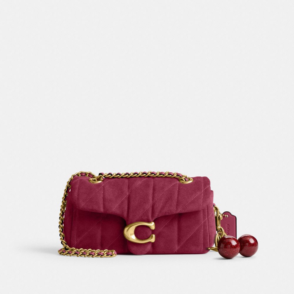 Coach Tabby Shoulder Bag 20 With Quilting Brass Dark Fuchsia