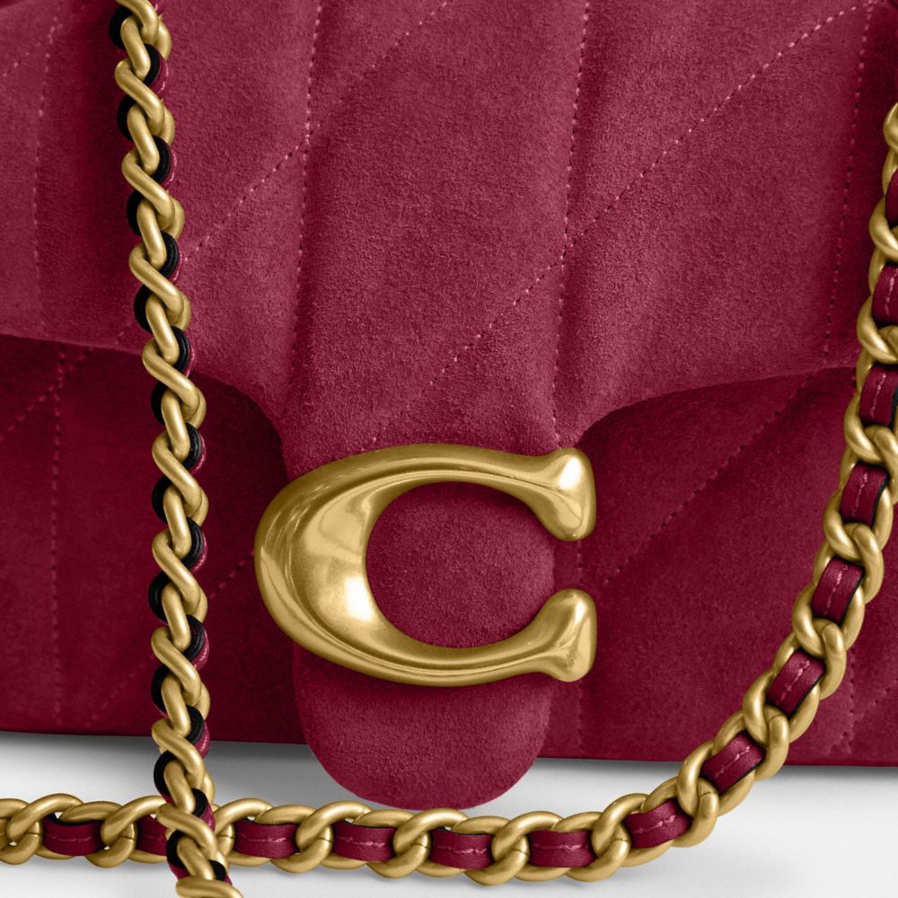 Coach Tabby Shoulder Bag 20 With Quilting Brass Dark Fuchsia