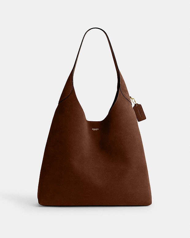 Brooklyn Shoulder Bag 39 Suede-Brass-Warm Brown Suede-Brass-Warm Brown