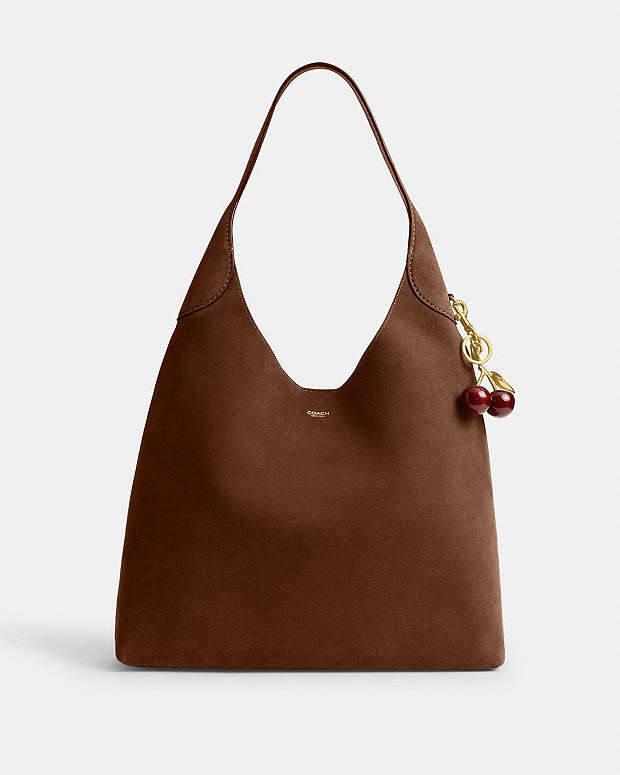 Brooklyn Shoulder Bag 39 Suede-Brass-Warm Brown Suede-Brass-Warm Brown