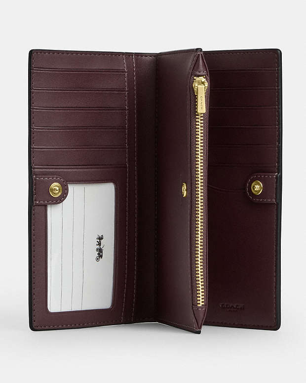 Slim Zip Wallet In Signature Canvas Signature Canvas-Im-Black Currant Signature Canvas-Im-Black Currant