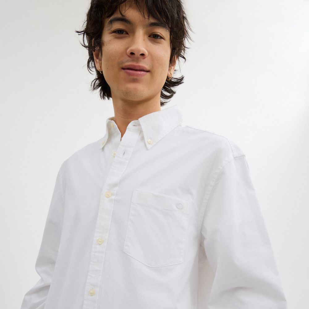 Coach Long Sleeve Button Down Shirt White