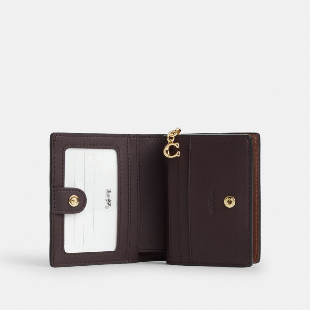 Coach Snap Wallet In Signature Canvas Gold/Tan/Brown