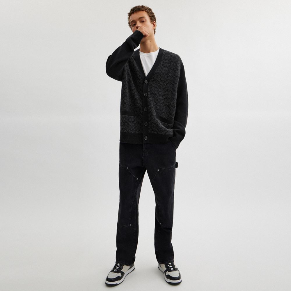 Coach Signature Knit Cardigan Black
