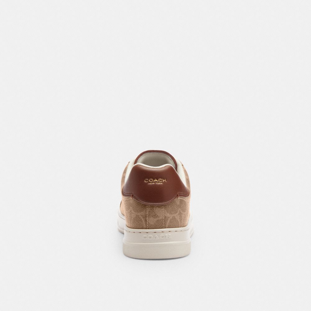 Coach High Line Sneaker In Signature Canvas Brown Khaki