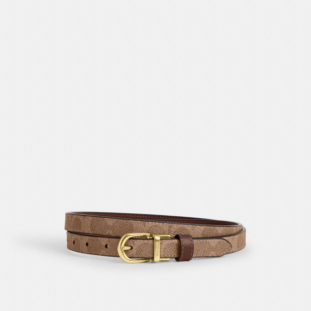 Coach Classic Buckle Cut To Size Reversible Belt, 18 Mm Gold Tan Brown