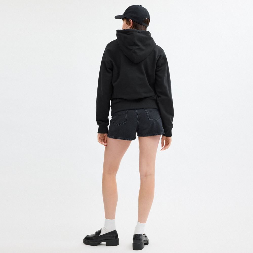 Coach Halloween Black Cat Moon Signature Square Hoodie Black