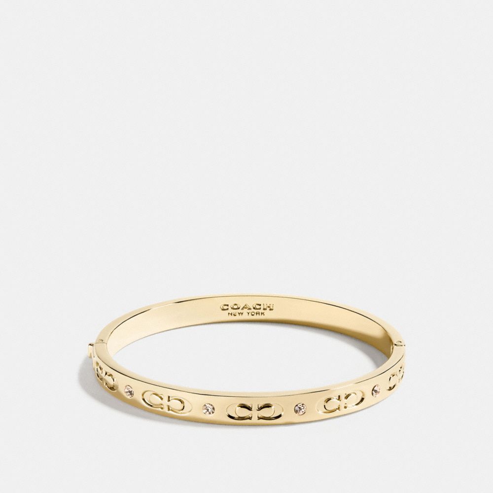 Coach Signature Hinged Bangle Gold