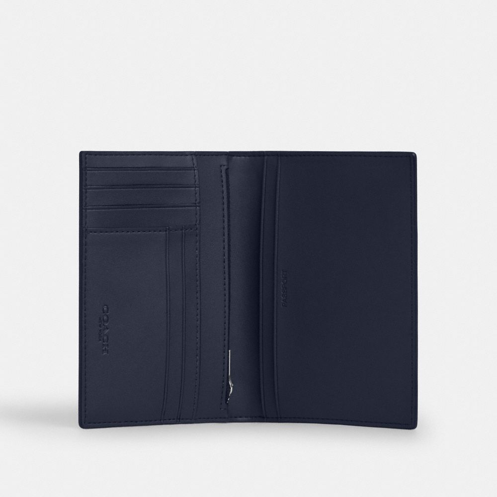 Coach Passport Card Case In Signature Camo Print Silver