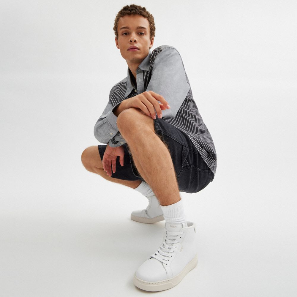 Men's Coach High Line High Top Sneaker Optic White