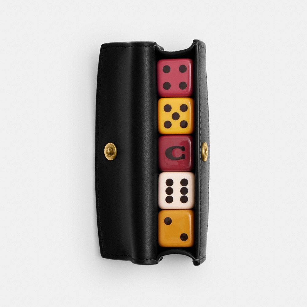 Coach Dice Set Brass Black