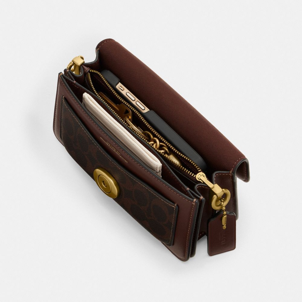 Coach Tabby Shoulder Bag 20 In Signature Canvas Brass Maple