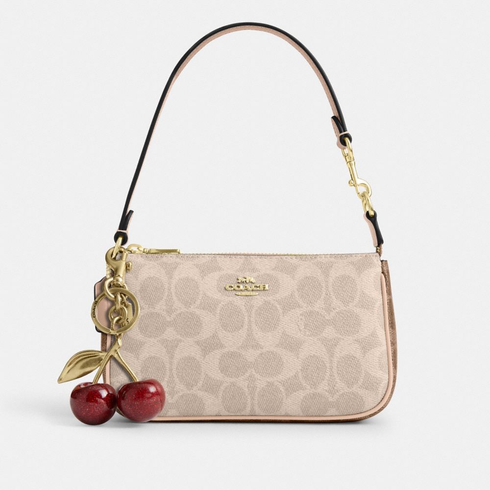 Coach Nolita 19 In Blocked Signature Canvas Gold Sand Tan