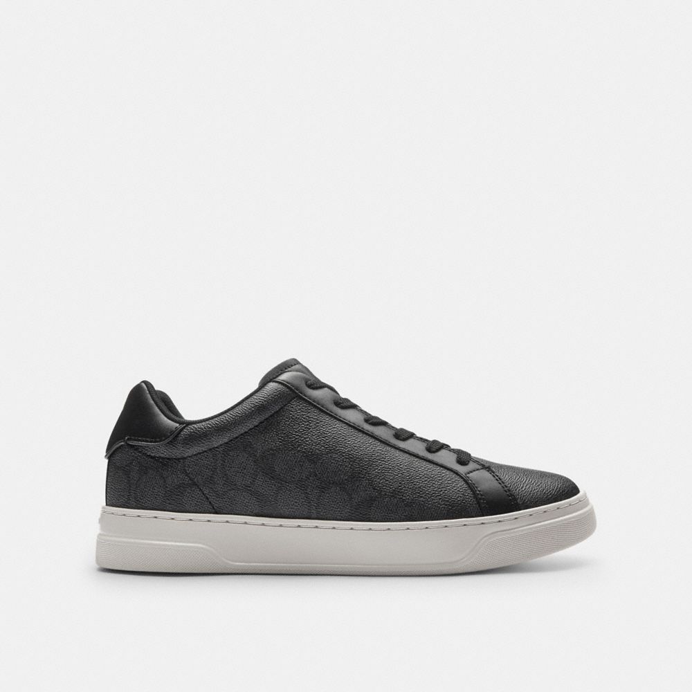 Men's Coach High Line Sneaker In Signature Canvas Graphite Chalk