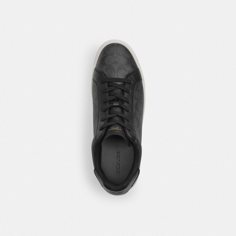 Men's Coach High Line Sneaker In Signature Canvas Graphite Chalk