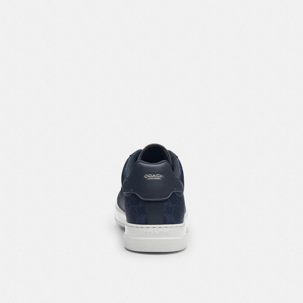 Coach High Line Sneaker In Signature Canvas Denim Optic White