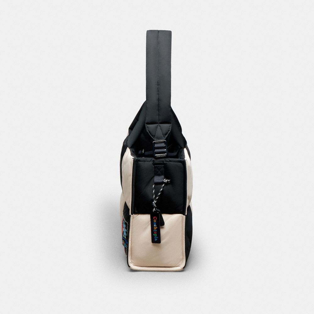 Coach Coachtopia Loop Tote With Checkerboard Quilting Black Cloud