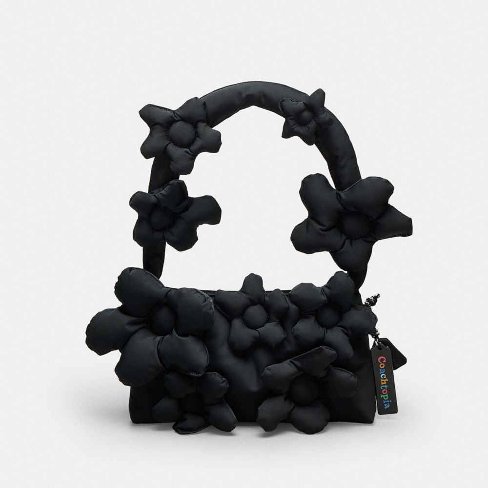 Coach Coachtopia Loop Shoulder Bag With Floral Appliqué Black Multi