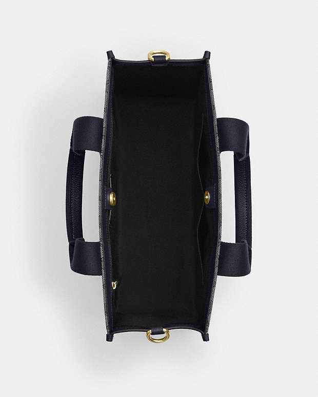 Smith Tote Bag In Signature Jacquard Signature Jacquard-Gold-Navy-Midnight Navy Signature Jacquard-Gold-Navy-Midnight Navy