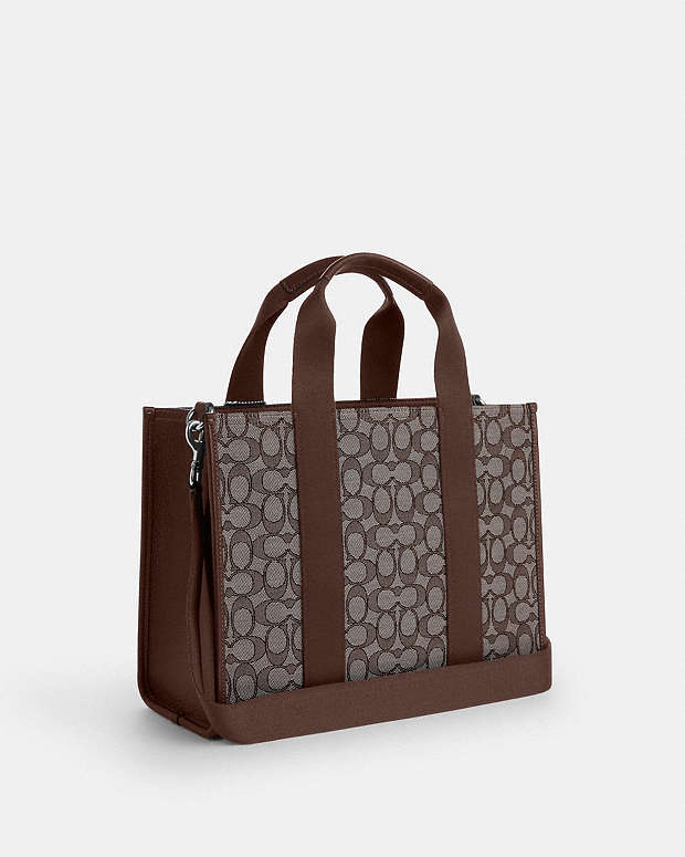 Smith Tote Bag In Signature Jacquard Signature Jacquard-Silver-Oak-Maple Signature Jacquard-Silver-Oak-Maple