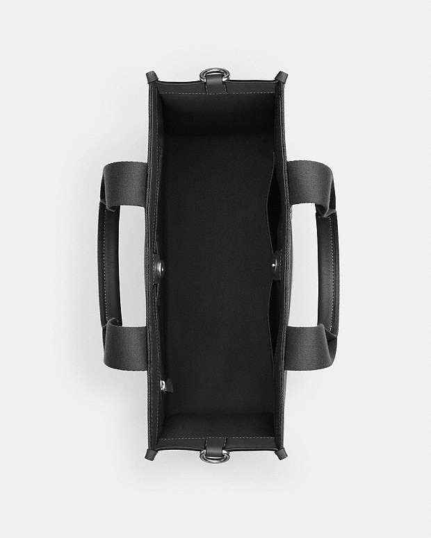 Smith Tote Bag In Signature Jacquard Non Leather-Silver-Black Non Leather-Silver-Black