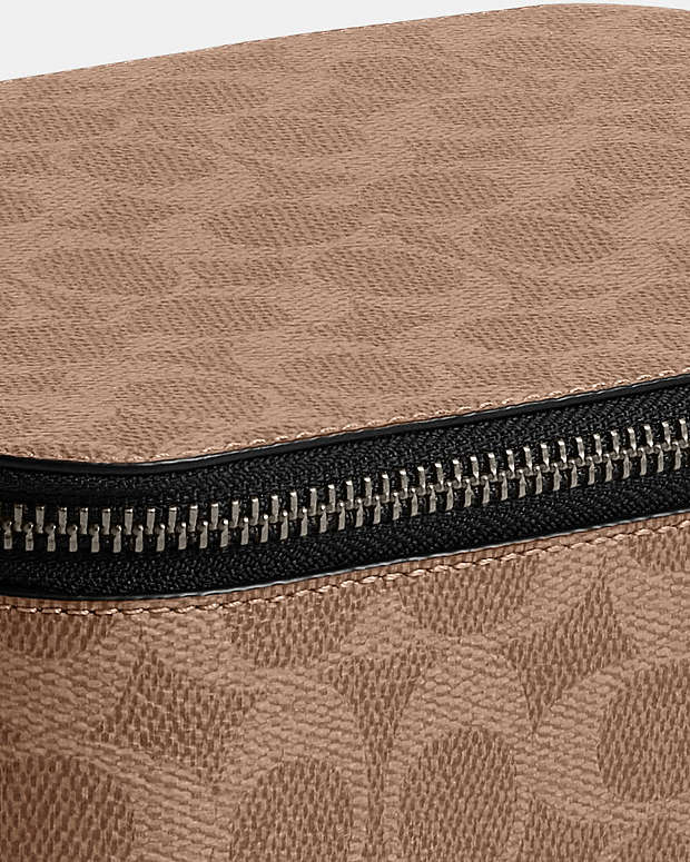 Tech Organizer In Colorblock Signature Canvas Signature Canvas-Gunmetal-Khaki-Black Signature Canvas-Gunmetal-Khaki-Black