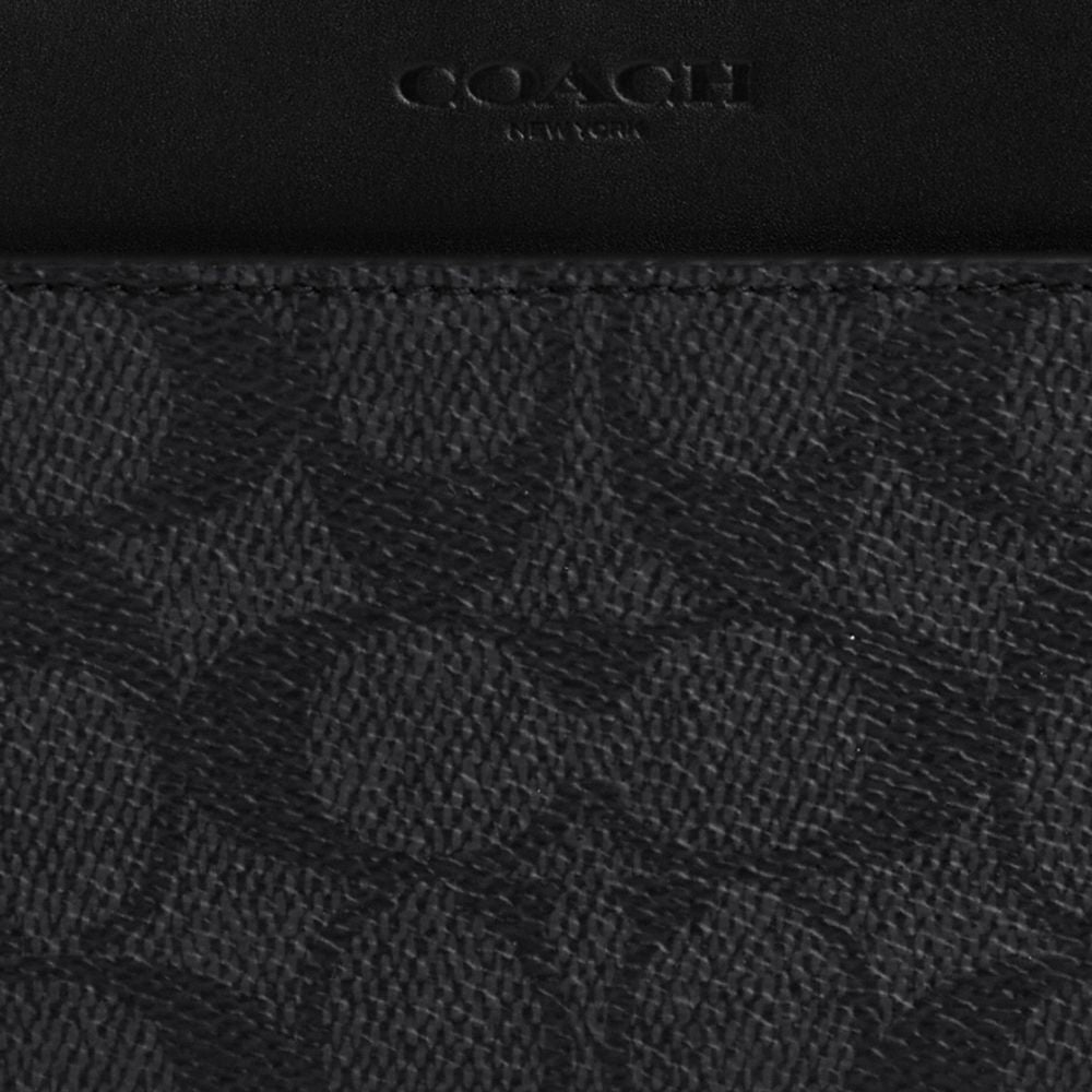Coach Accordion Wallet In Signature Canvas Gunmetal Charcoal Black
