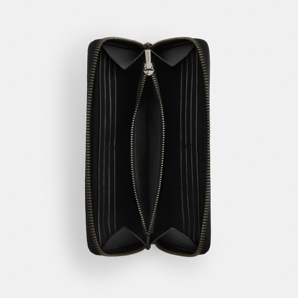 Coach Accordion Wallet In Signature Canvas Gunmetal Charcoal Black