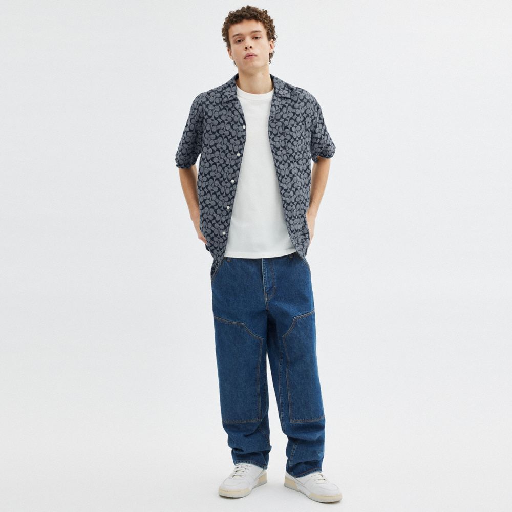 Coach Signature Camp Shirt Navy