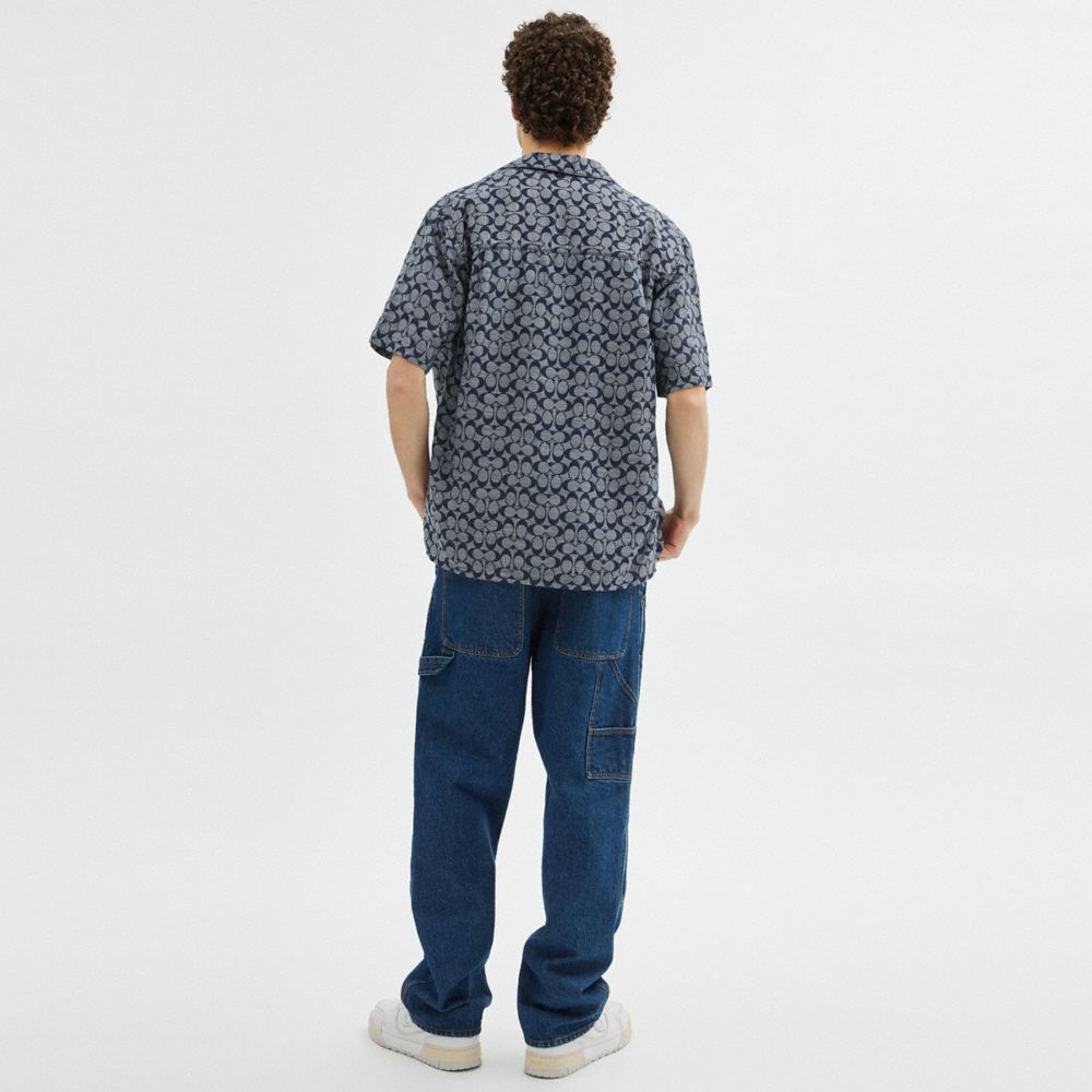 Coach Signature Camp Shirt Navy