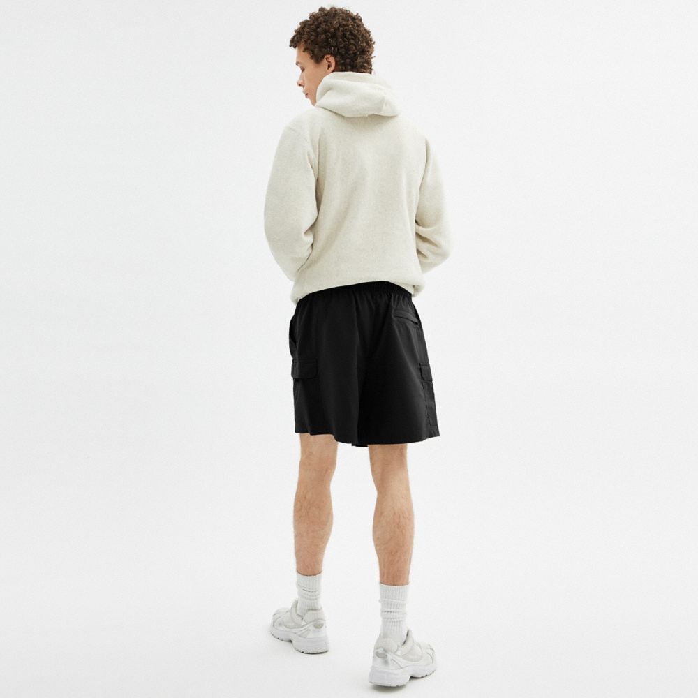 Coach Nylon Utility Short In Recycled Nylon Black
