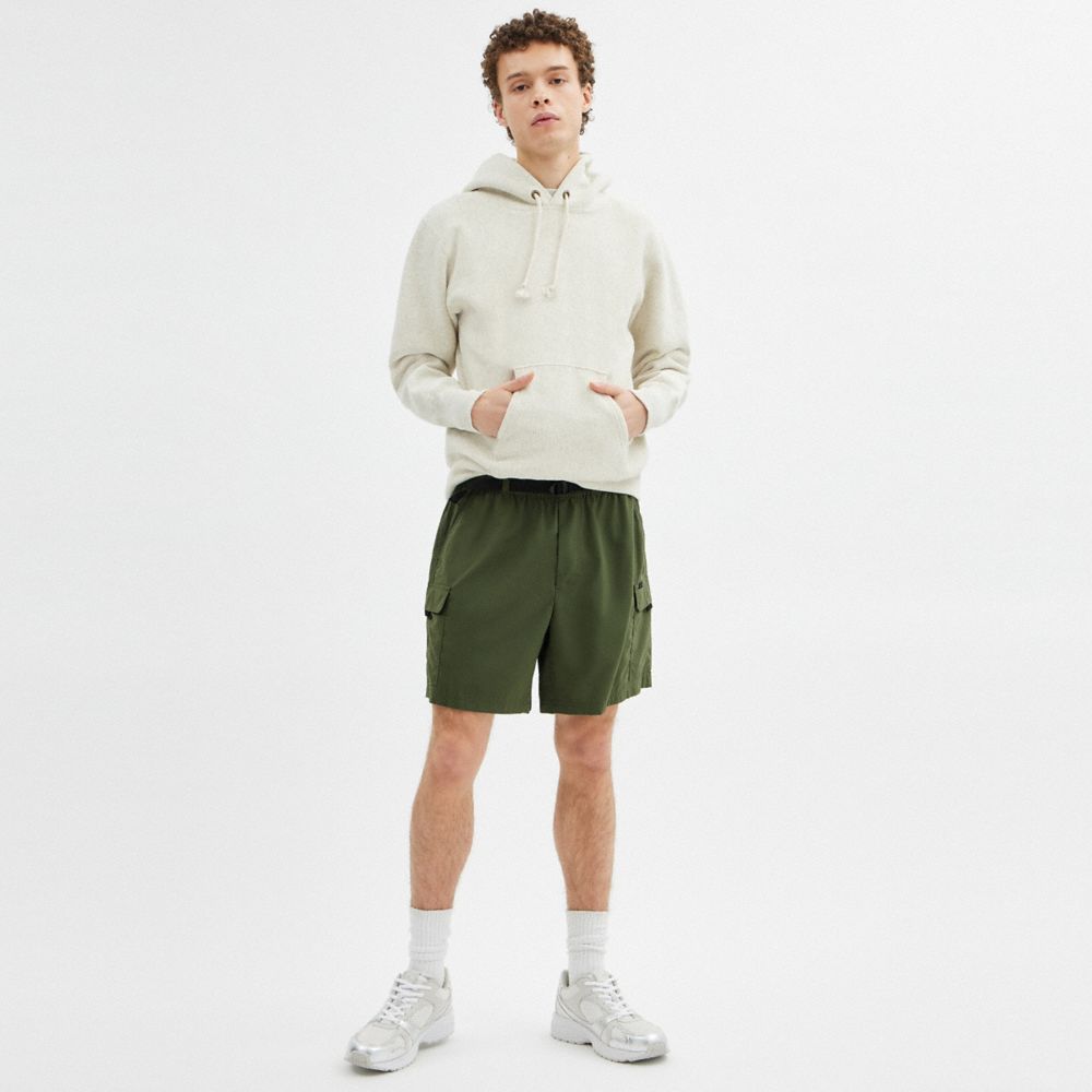 Coach Nylon Utility Short In Recycled Nylon Moss